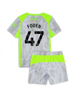 Billige Manchester City Phil Foden #47 Tredjedraktsett Barn 2025-26 Kortermet (+ Korte bukser)
